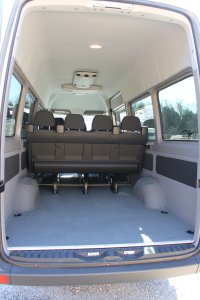 Space for luggage in back of 12 passenger van