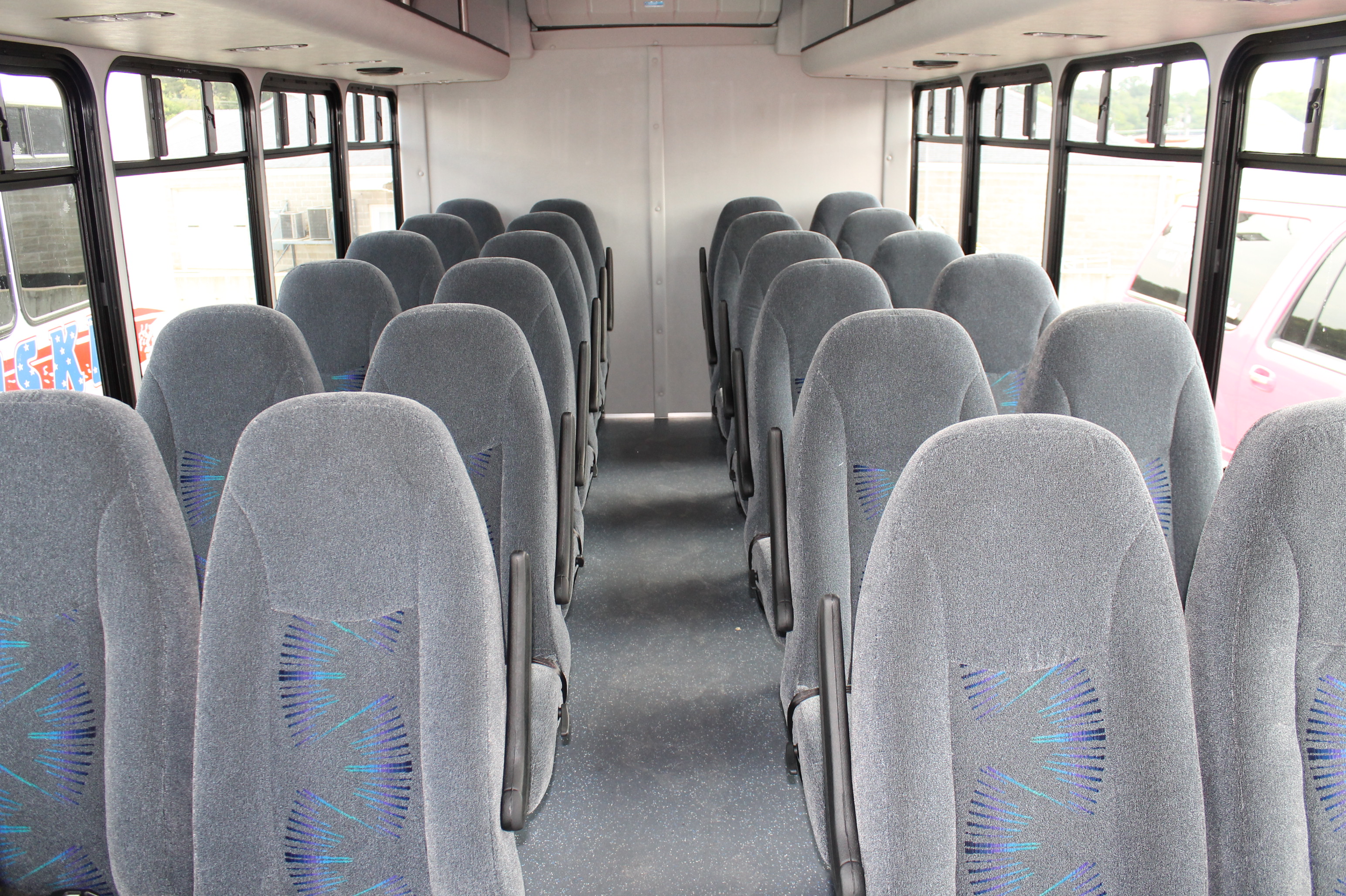 Seating inside 24 passenger minibus