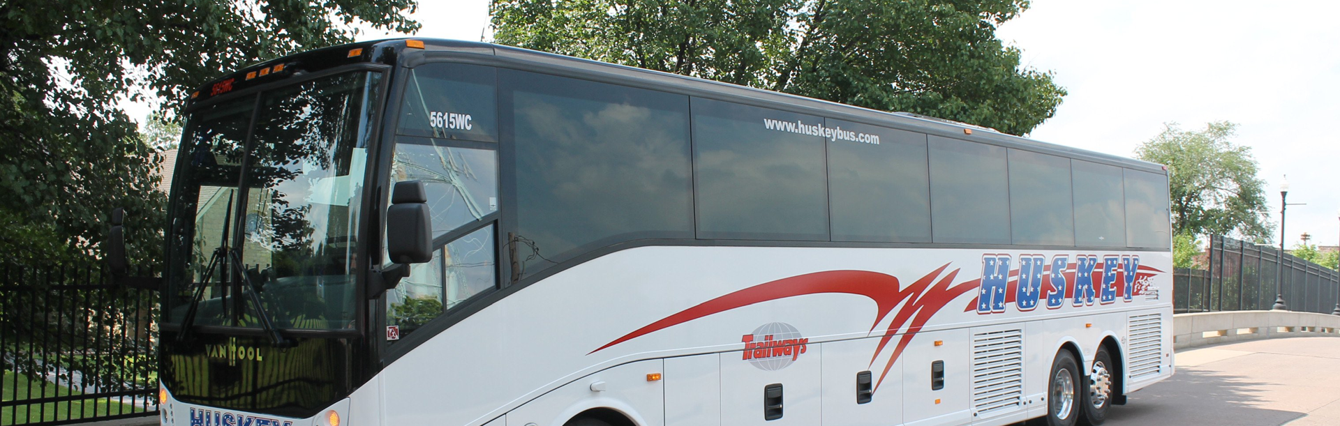 Huskey Bus on the road-side view
