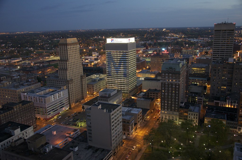 Aerial view of Memphis City Skyline